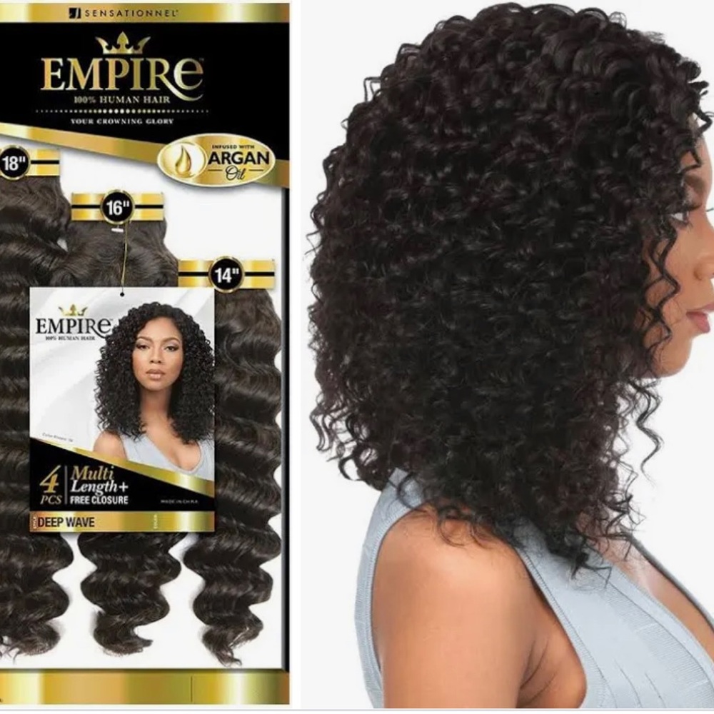 🔴SOLD🔴Sensationnel Empire Human Hair Weave Length Free Closure - Deep WavE